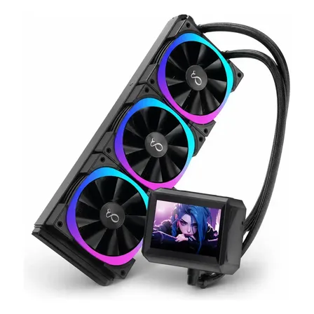 Water Cooler 360mm Rgb Lcd 3 Fans Argb Refrigeração Líquida Preto