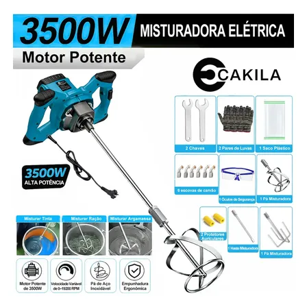 Misturador Elétrico De Tintas Cimento 6 Velocidade 3500w