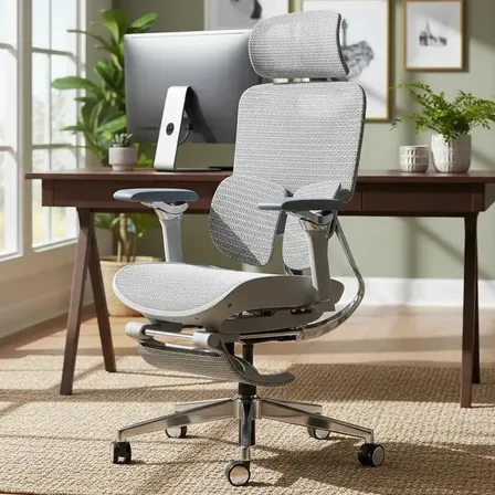 Cadeira Escritório Ergonômica Executiva Premium Ercathe A01 Cor Branco Material Do Estofamento Malha