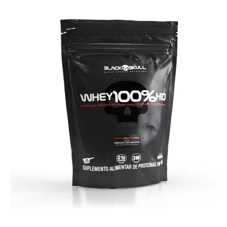 Refill Whey 100% Hd Sabores I 900g I Black Skull Chocolate Com Amendoim