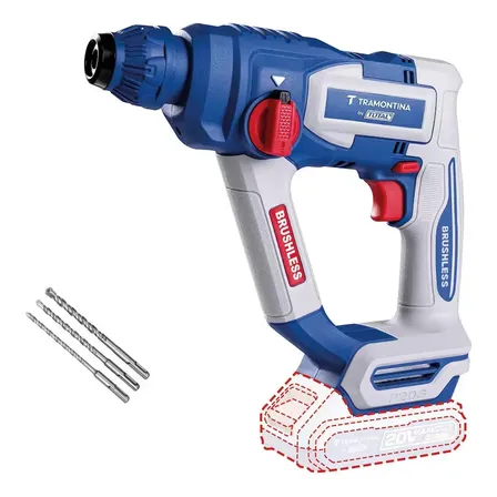 Tramontina 42305002 Martelete Perfurador 20v Brushless Sds-plus Sem Bateria Azul