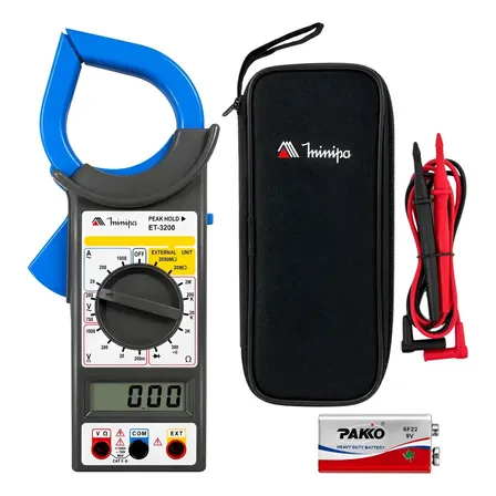 Alicate Amperímetro Display Digital Profissional Minipa Et-3200 1000a 1000v Peak Hold
