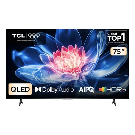TCL, Smart TV 75" T6C, 4K QLED, Tela HVA, HDR10+ e Google TV