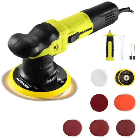 Politriz Roto Orbital 1600w Profissional Automotiva Órbita 9mm Disco 150mm Com 6 Velocidades Variáveis Alça Desmontável E Acessórios Desoon Verde-claro 220v