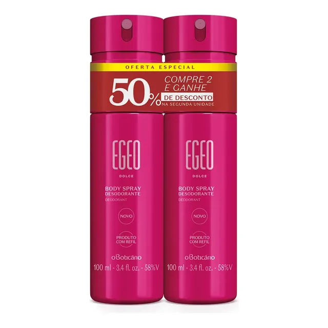 O Boticário Kit Body Spray Egeo Dolce 100ml (2 Itens)
