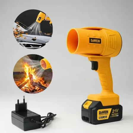 Soprador Portátil Turbo Recarregável Sem Fio Bateria 21v Amarelo