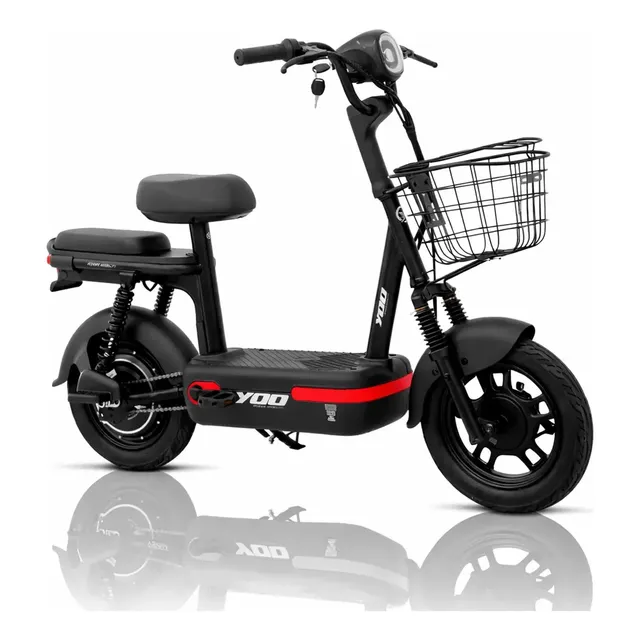 Bicicleta Elétrica Yoo Mobility Y-200 350w Farol Led Scooter Cor Vermelho