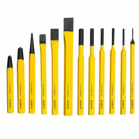 Kit Jogo Talhadeira Punção Saca Pinos Paralelo Aço Cromo Vanadio Extrator Multiuso Armeiro Profissional Rebites Marca Furo