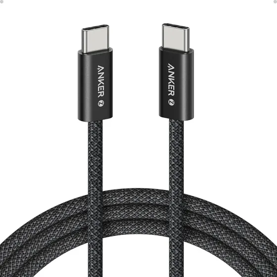 Cabo Usb-c Carregador Celular Tipo C Anker 240W Reforçado 1,8 Metro Turbo Dados Para Samsung S25/24/23, Motorola Xiaomi, Poco, iPhone 17/16/15 Carplay Android Auto, Cor Preto, PD 3.1