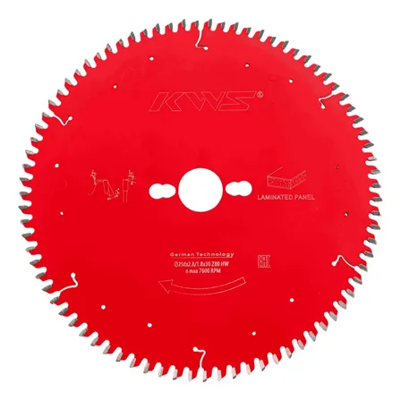 Disco De Serra Circular Teflonada 250x2,8x30mm 80 Dentes Kws Vermelho