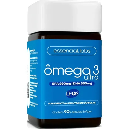 ÔMEGA 3 Ultra TG (EPA 990mg e DHA 660mg) com selo IFOS - 90 Cápsulas Softgel - 100% Puro com Tecnologia Avançada e Alta Biodisponibilidade