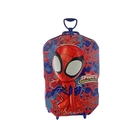 Mochila Mala Infantil 3d Rodinhas Triplas Spidey Friends Homem Aranha Spider Man Personagens