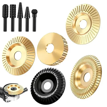 Kit 5 Disco De Desbaste Para Esculpir Madeira Entalhar Modelar Desbastar Profissional Esmerilhadeira Ouro
