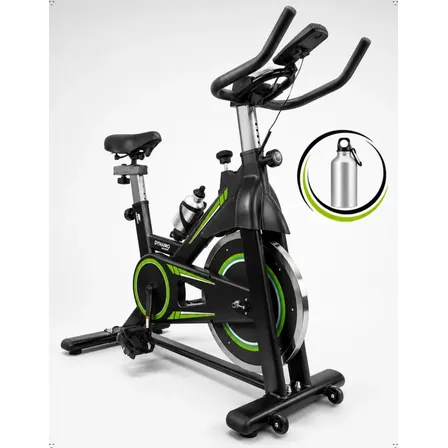Bicicleta Ergométrica Spinning Bagear Roda De Inércia 13kg Bike Residencial Silenciosa Com Monitor Cardíaco Completo Treino Cardio Em Casa Suporta Até 120kg Dynamo Cor Preta