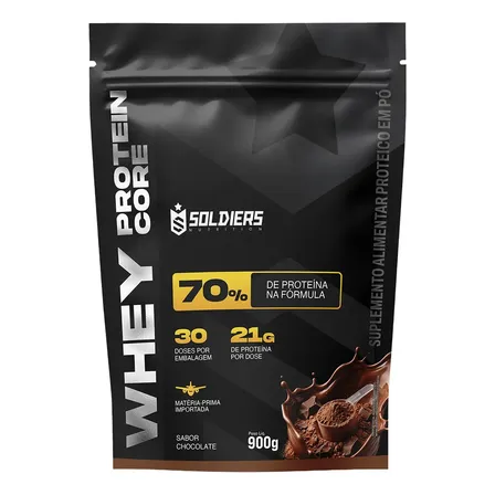 Whey Core 70% de Proteina Concentrada - Chocolate 900g - Soldiers Nutrition