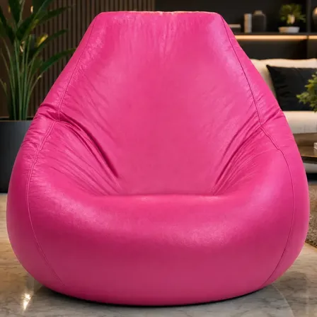 Puff Pera Gota Maca Cheio Com Enchimento Adulto Redondo Pufe Rosa-chiclete