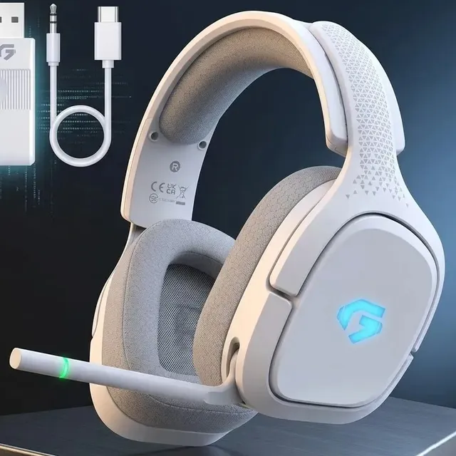 Fone De Ouvido Headset Gamer Sem Fio Olafvi Captain 700 Pro Branco Bluetooth Microfone Pc Videogame