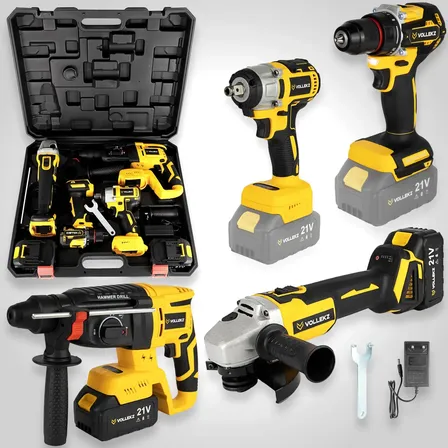Kit Ferramentas 4 Em 1 Profissional 21v Vollekz