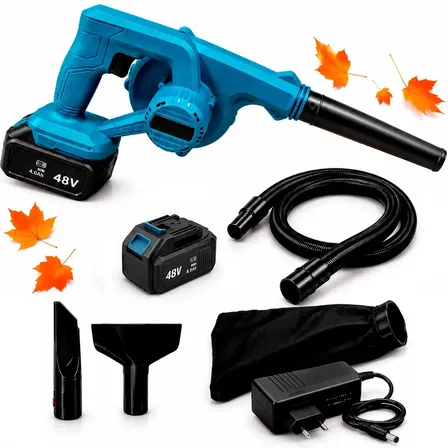 Soprador Elétrico Aspirador De Pó Portátil Sem Fio 2 Em 1 Profissional Recarregável 48v Alta Potência Turbo Com 2... Azul 127/220v