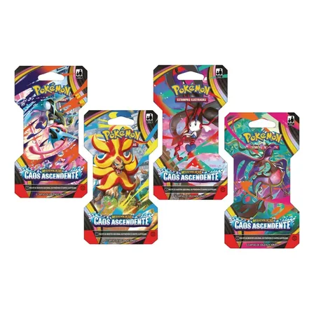 Pokémon Tcg Cx/lacrada Blister Unitário Megaevolução 24unid Caos Ascendente Português