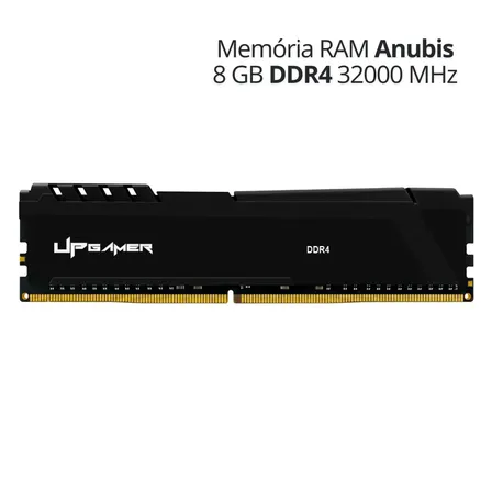 Memória Ram Desktop 8gb Ddr4 3200mhz Para Pc, Módulo Interno Com Dissipador De Calor - Linha Anubis Up Gamer Preto