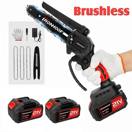 Moto Serra Elétrica 6 Polegada Potente 1000w Brushless 2 Bateria 3 Correntes Vermelho 127/220v 50hz/60hz
