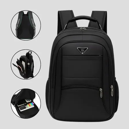 Mochila Notebook Impermeável Alça Reforçada Bolsa Grande Viagem Trabalho Preto Liso