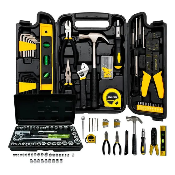 Maleta Estojo Kit Jogo 169 Ferramentas Caixa Completa Devilprex Preto