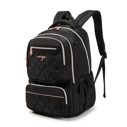 Mochila Feminina, Reforçada, Impermeável, Com Capacidade Para Laptop, Ideal Para Viagens Diárias, Ida À Escola E Deslocamentos De Trabalho. Preto