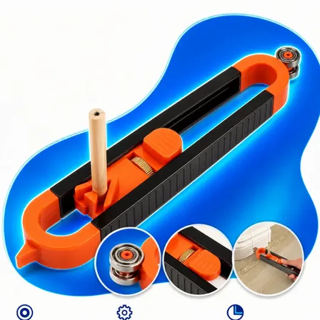 Duplicador De Contorno 23cm Gabarito Copiador Com Régua Para Pisos Rodapés E Marcenaria