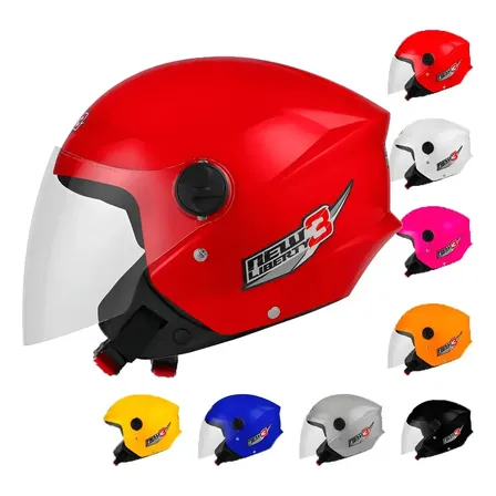 Capacete Aberto Pro Tork New Liberty 3 Three Fosco/brlhante Acabamento Brilhante Cor Vermelho Desenho Lisa Tamanho do capacete 55/56