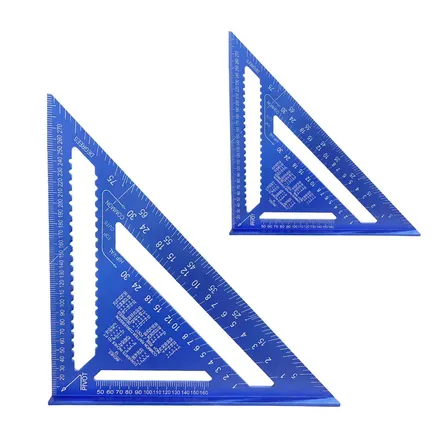 Esquadro Rápido Triangular Régua E Transferidor 12 Polegadas Azul
