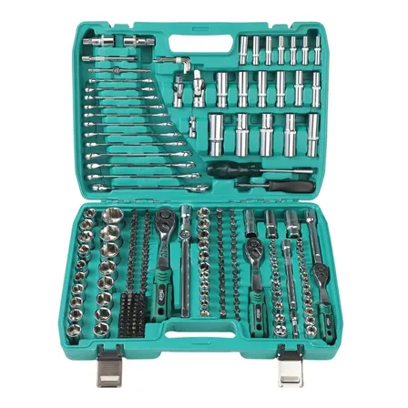 Kit Jogo De Ferramenta Maleta 216pcs Soquete Chave 1/2,1/4,3 Verde