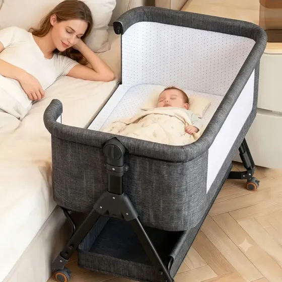 Berço Portatil Americano Acoplado Moises Bebe Balanço Mosqueteiro I Love Baby ®