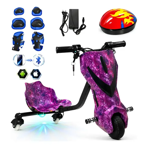 Triciclo Elétrico Infantil Bluetooth Drift 36v 350w Roxo