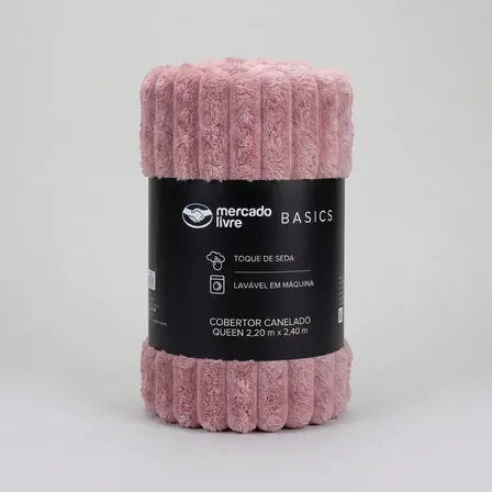 Cobertor De Microfibra Canelado Rosa Casal Toque De Seda Mercado Livre Basics