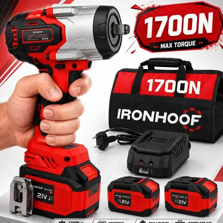 1700N Chave De Impacto A Bateria Potente Profissional Sem Fio