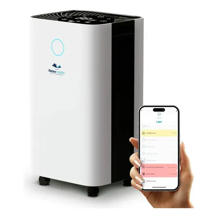 Desumidificador Compressor De Ar Wi-fi Antimofo Relaxmedic Branco