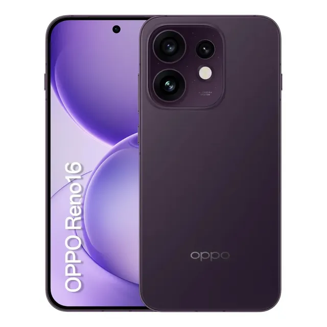 Smartphone Oppo Reno 16 5g, 512gb, 24gb Ram (8gb + 16gb Ram Virtual), Bateria 6000 Mah + 80w De Carregamento Rápido, 4... Violeta-escuro