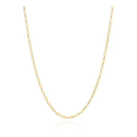 Cordão Rommanel Banhado A Ouro 18k Elos Batidos 60cm Dourado