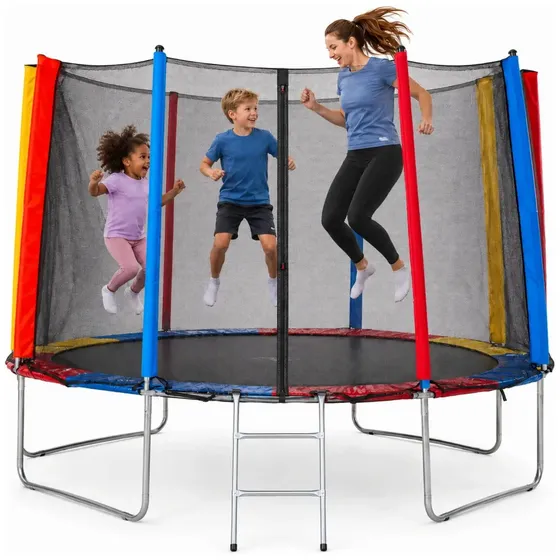 Cama Elástica Infantil 3,0m Pula Pula Com Rede De Proteção Preto Colorida