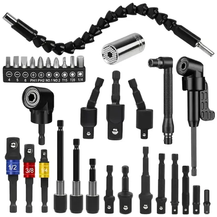 Kit 32 Adaptador Angular Extensor Flexível De Soquete Eixo, Reparos Domésticos E Oficina