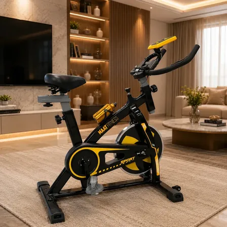 Bicicleta Ergométrica Spinning Maat Brand Inércia 13kg Profissional Fitness Suporta 140kg Academia Residencial Preto 127/220v