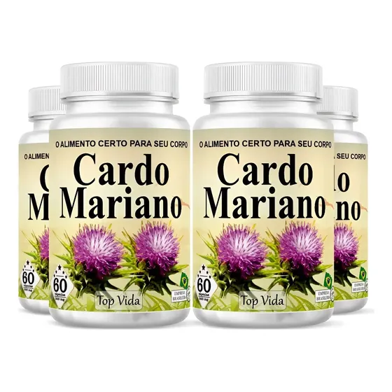 Kit 4 Cardo Mariano 240 Cáps 500mg Sem Sabor