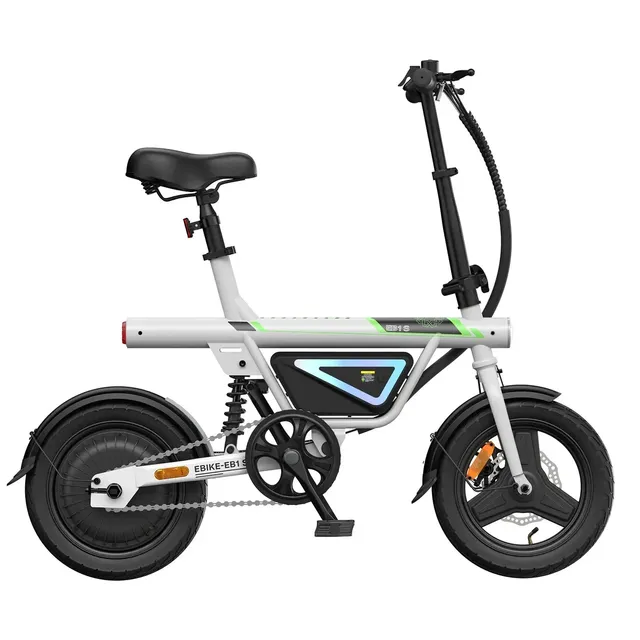 Bicicleta Elétrica Xroymexroy Eb1s 500w 36v 12ah 50km Dobrável Com Led, Suspensão Traseira, Display Lcd Horizontale E Usb Branco 14