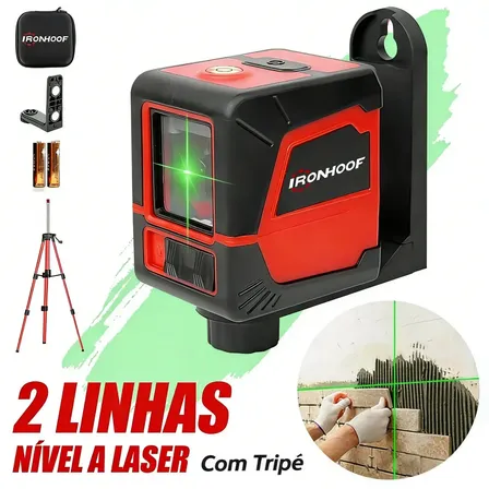 Nivel Laser Verde Com Tripé Autonivelante 360 Graus 2 Linhas
