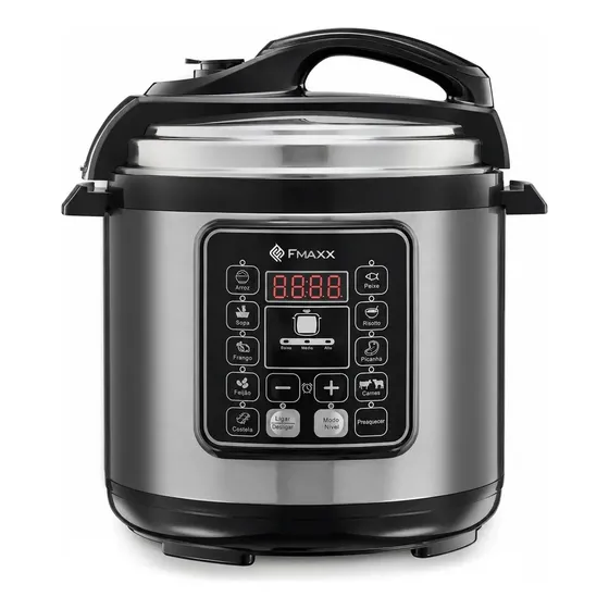 Panela De Pressão Elétrica Digital 6l, Fmaxx, Inox 1000w Cinza 127v 60hz