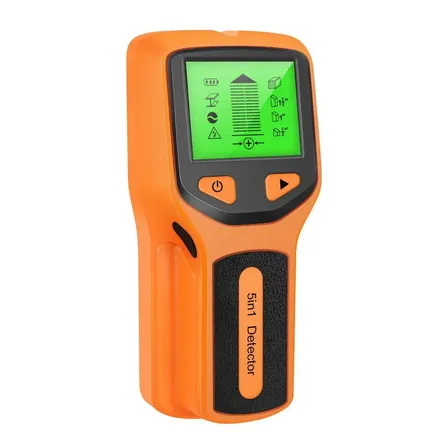 Detector De Parede 5 Em 1 Profissional Encanamento Água Metal Fios Elétricos Scanner Digital Com Sinal Sonoro E Luz Led
