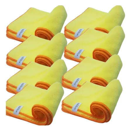 Flanela Microfibra Autoamerica Premium Felpuda Kit 8 60x40 Amarelo