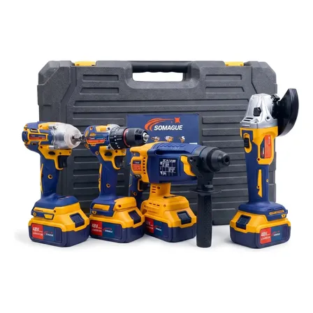 Kit 48v Ferramenta Lixadeira Martelete Parafusadeira Impacto